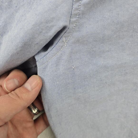 American Giant Supima Oxford Shirt Mens Medium Button Down Chambray Long Sleeve - Picture 7 of 10